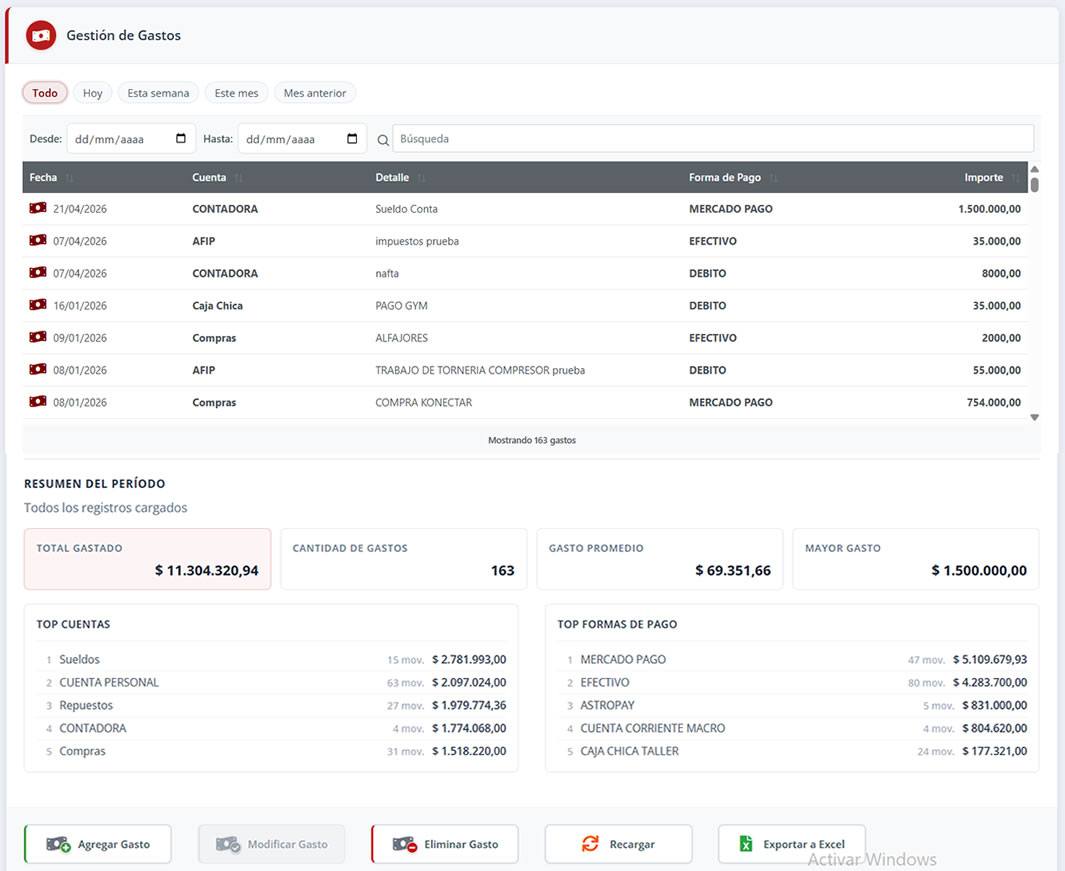 Módulo de Gastos de SST 2.5 Web
